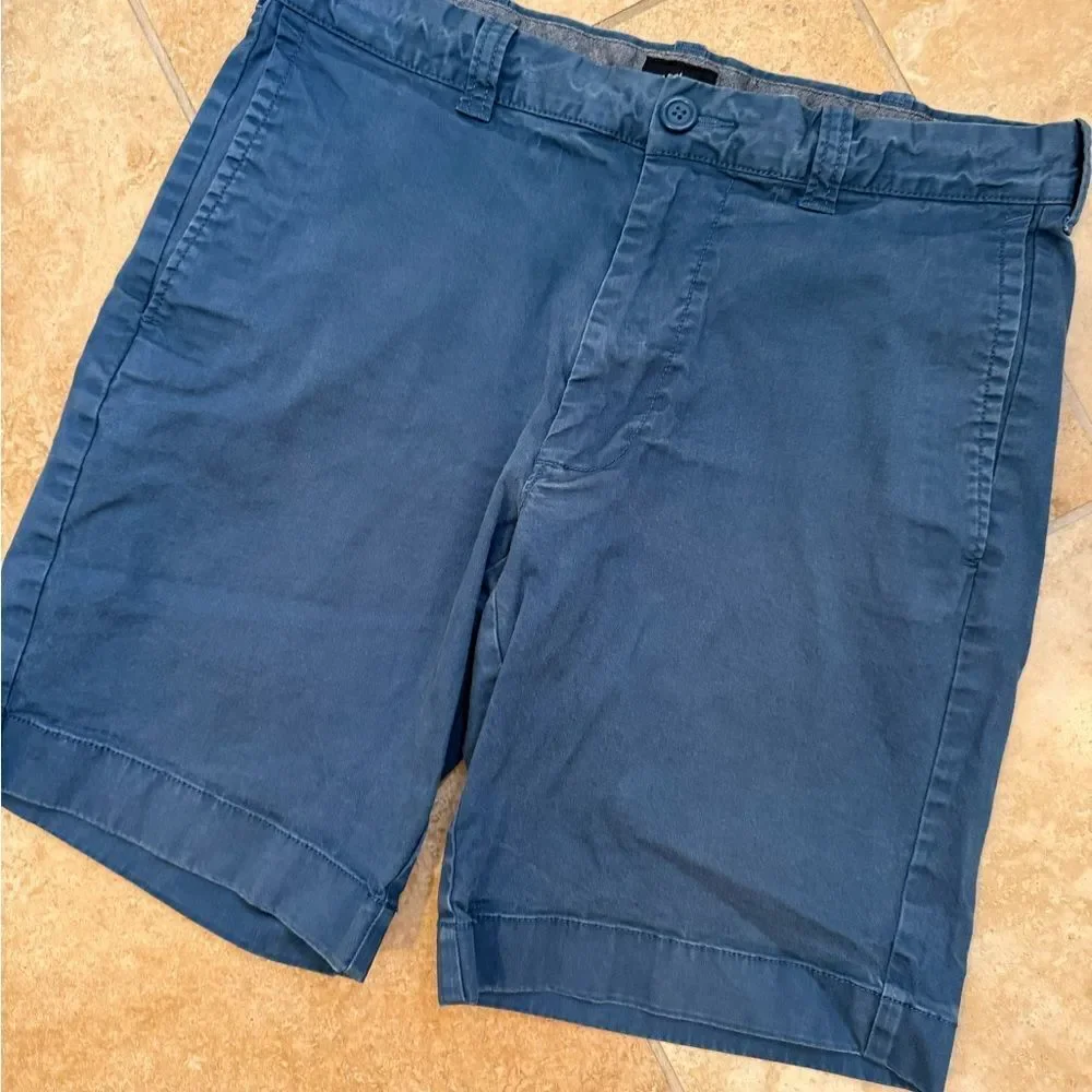 J. Crew Navy Flat-Front Chino Shorts